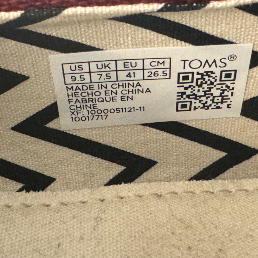 TOMS Burgundy Flats W9.5 - Picture 6 of 8